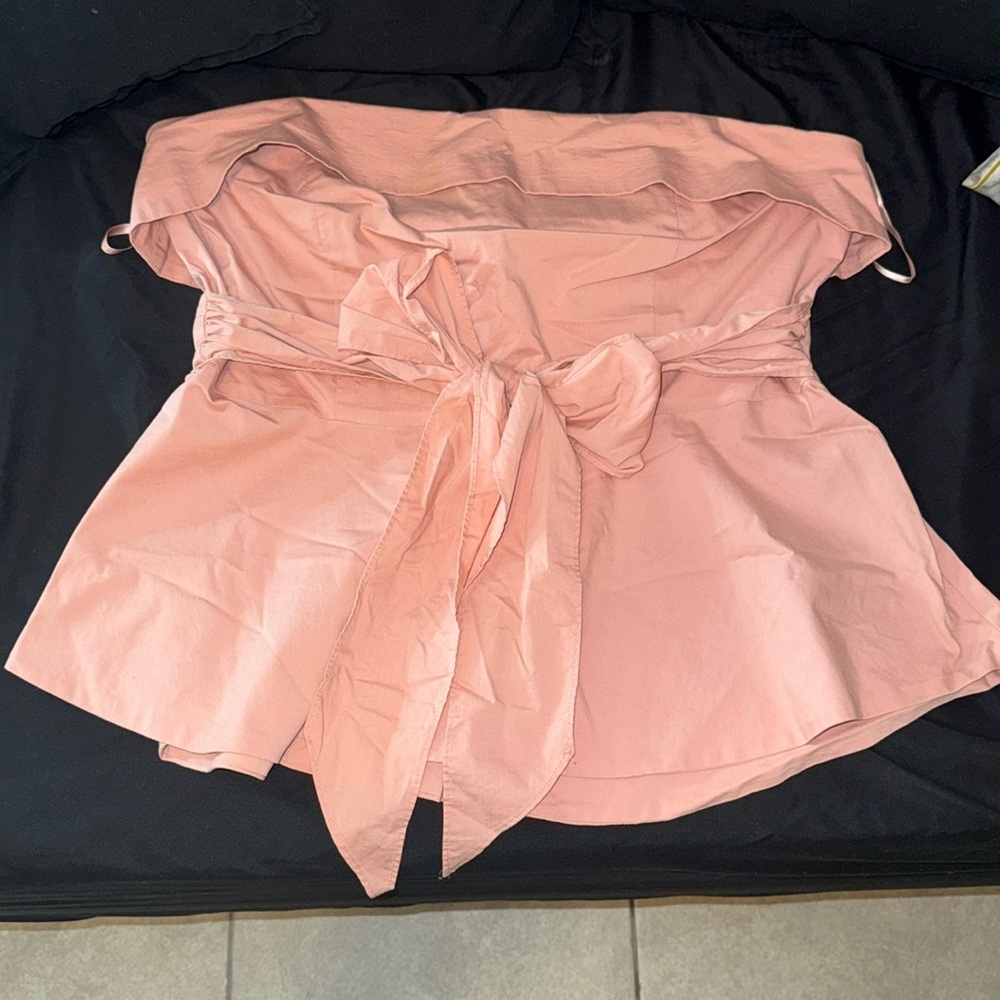 #51  and #55 New York and Company, blush pink peplum strapless top
